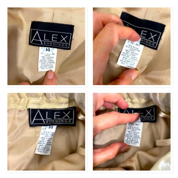 Alex Evenings Vintage Champagne 2 Piece Skirt & Jacket Set, Plus Size 14 - Picture 14 of 14